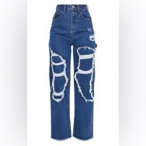 Baggy Open Thigh Boyfriend Jeans